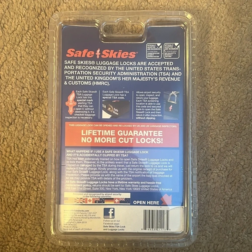 Safe Skies-The travel luggage locks that airport security won't clip! Use, reuse